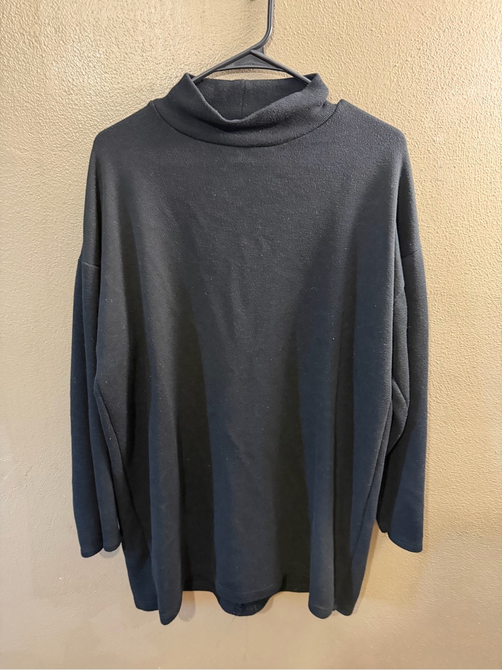 Zara Black Oversized Mock Neck Sweatshirt / Tunic Pullover